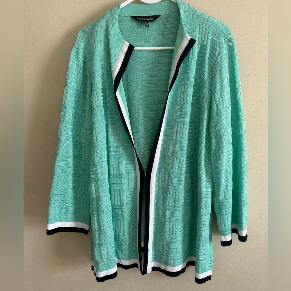 Ming Wang Teal Cardigan ,size 0X